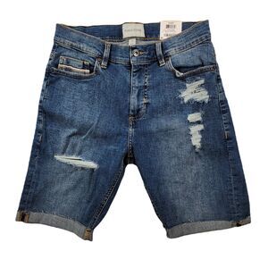 Sun + Stone Denim Shorts Mens 29‎ Blue Wash Mayer Regular-Fit  10" Jean NEW